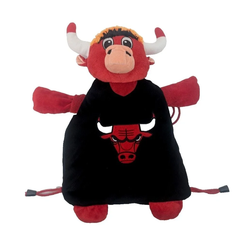 Benny the Bull Chicago Bulls Plush Drawstring Basketball NBA Gym Bag